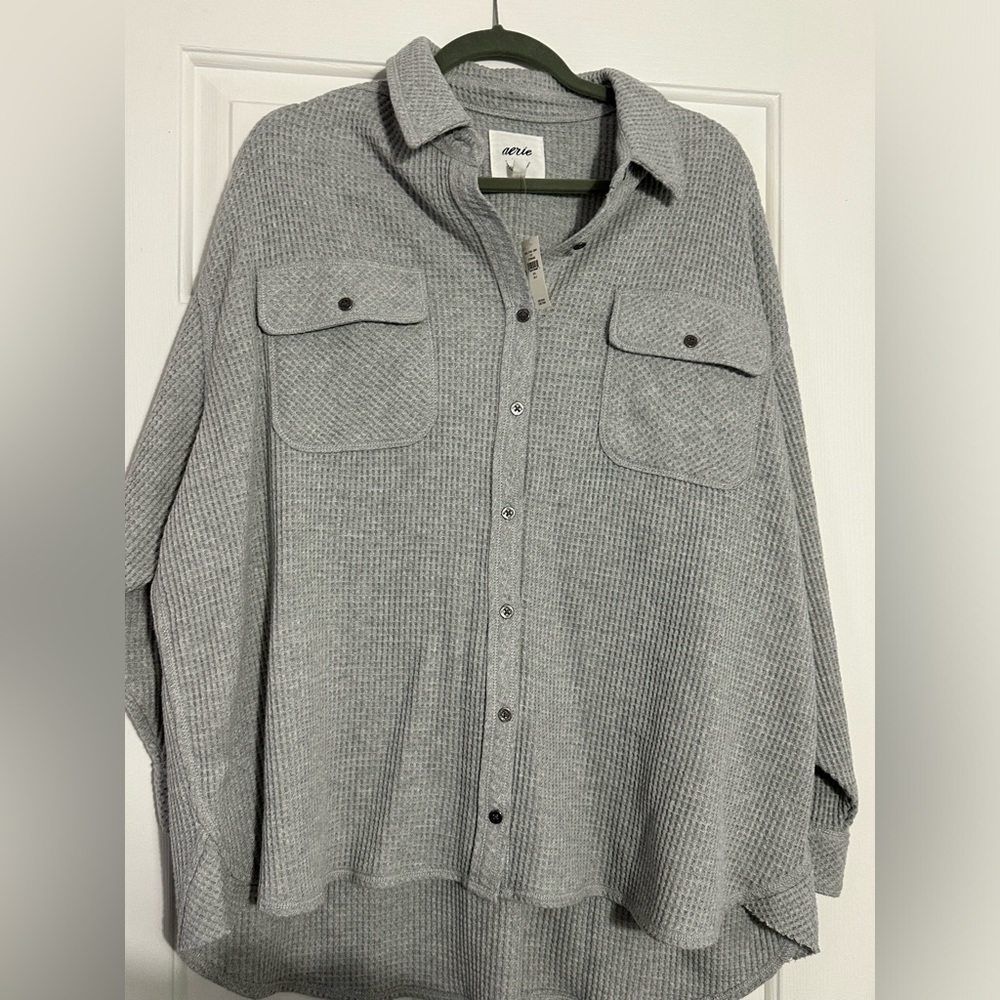 NWT - Aerie Size Large Waffle Knit Shacket